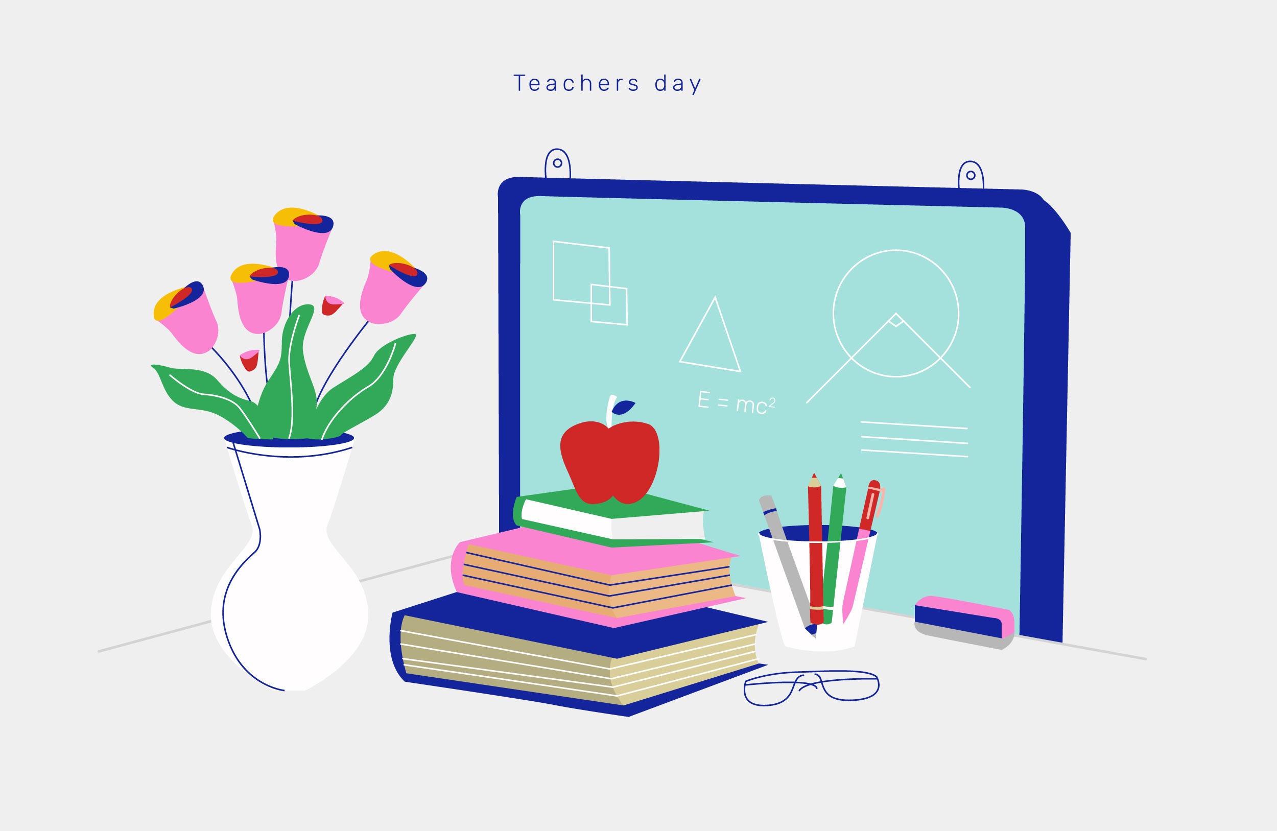 Happy Teachers Day Background vector Illustration - Download Free