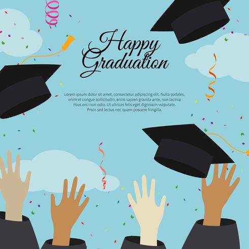 Plantilla de tarjeta de graduación feliz vector