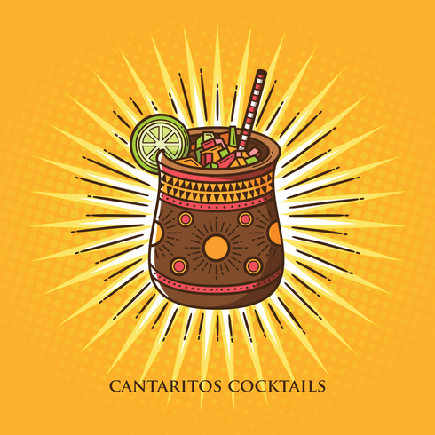 Cantaritos Cocktail illustration vector