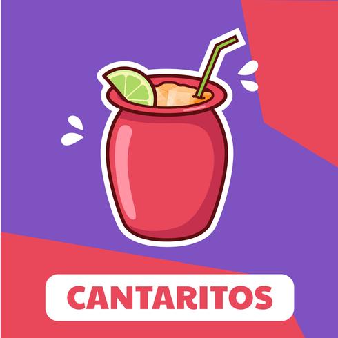 Cantaritos cocktail poster vector