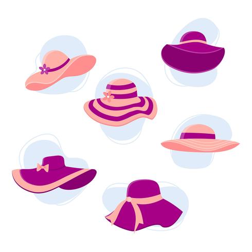 Sombreros Kentucky Derby Set Vector