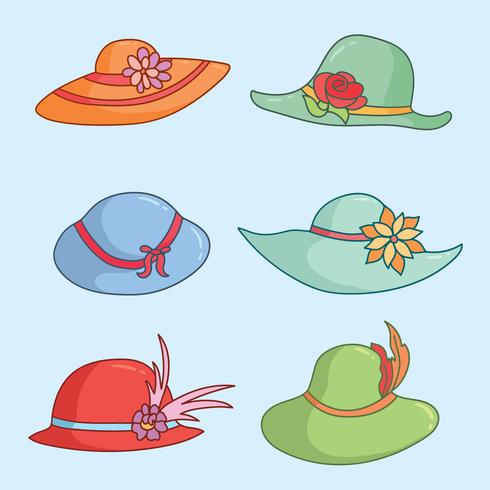 Kentucky Derby Hats On Blue Vector