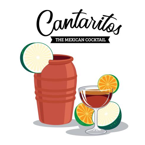 Refrescante Cantaritos El Cóctel Mexicano vector