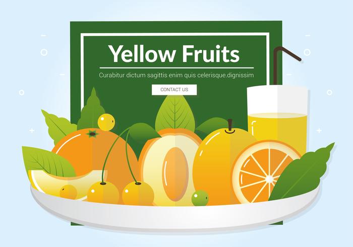 Vector Fresh Yellow Fruits