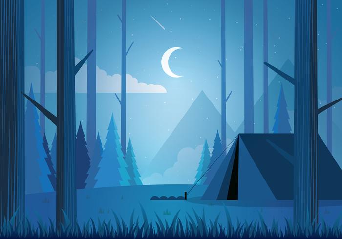 Blue Forrest Landscape Background vector