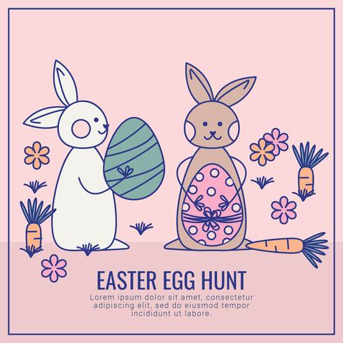 Vector Easter Egg Hunt Card