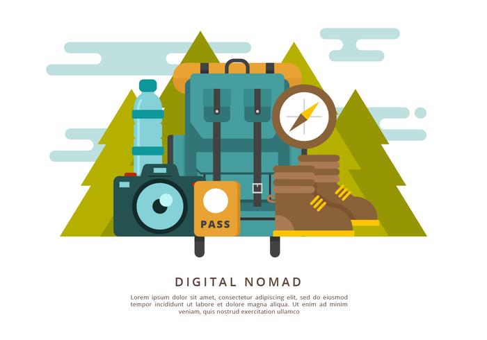 Digital nomad Vector Illustration