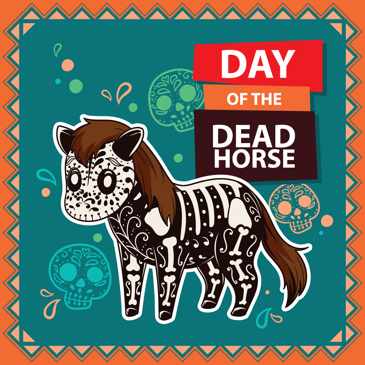 Day Of The Dead Horse Illustration 201551 Vector Art at Vecteezy