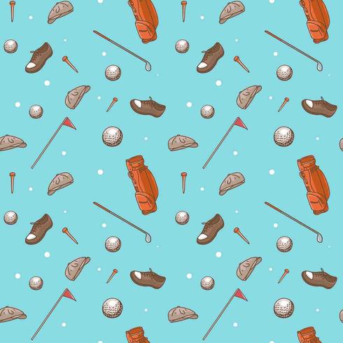 Vintage Golf Stuff Pattern vector