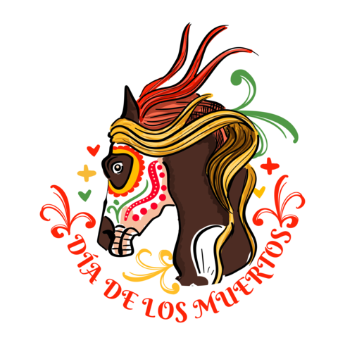 Day of The Dead Horse Sticker vector