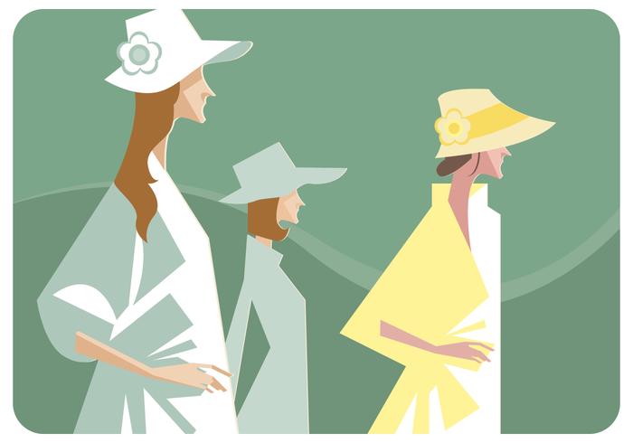 Mujeres con sombrero Vector