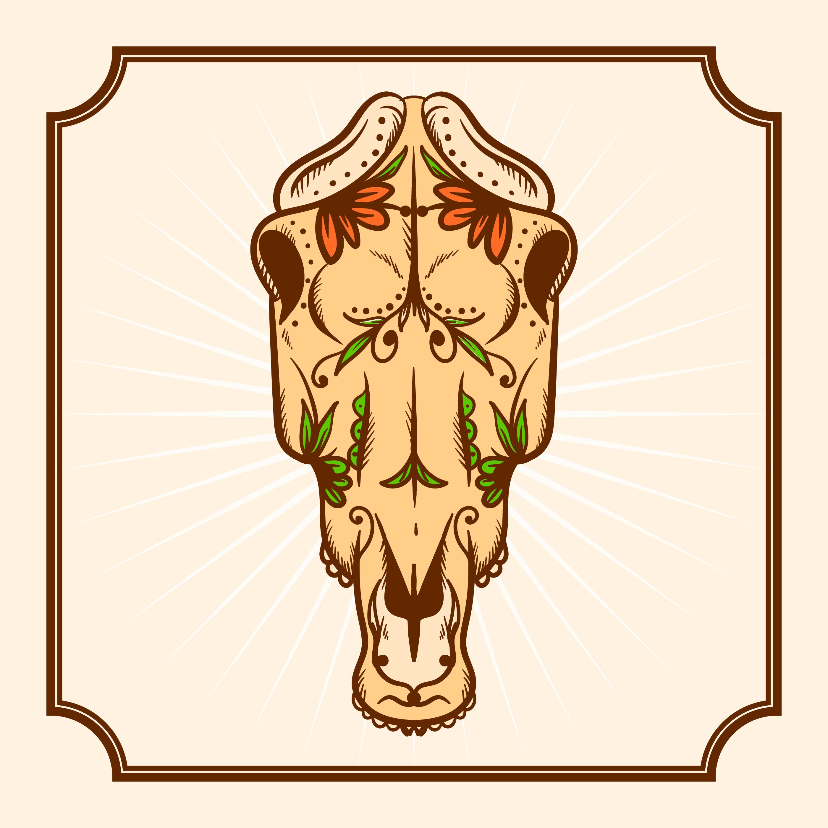 Hand Drawn Day of the Dead horse Vector Illustration 201597 Vector Art