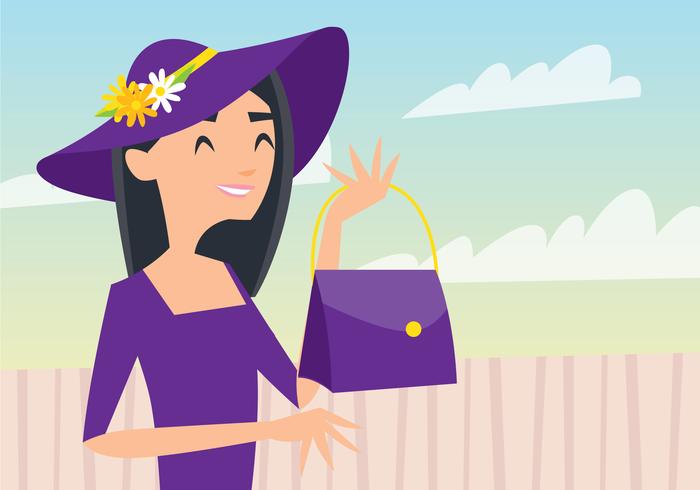 Woman Wearing Derby Hat vector