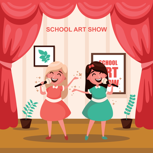 Ilustración del show de arte escolar vector