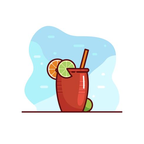 Cantaritos cocktail vector