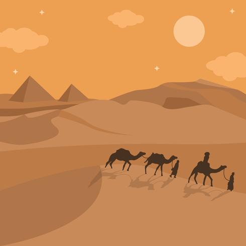 Ilustración de Nomad Walk In The Desert vector