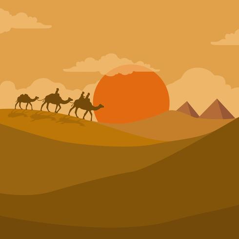 Illustration Of Nomad Walk In The Desert vector