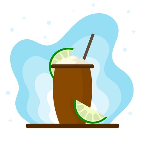 Flat Cantaritos Cocktail Vector Illlustration