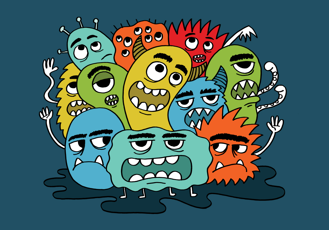 grumpy monster group - Download Free Vectors, Clipart Graphics & Vector Art