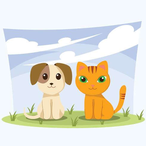 Cachorros y gatitos vector