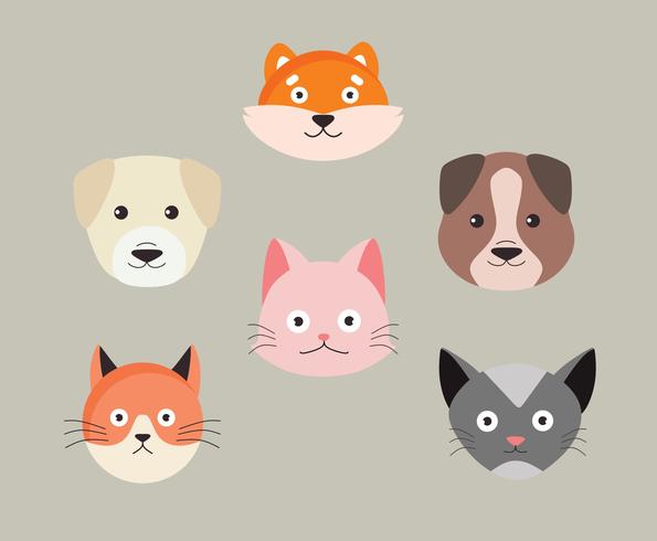 Puppies and Kittens Characters Vector