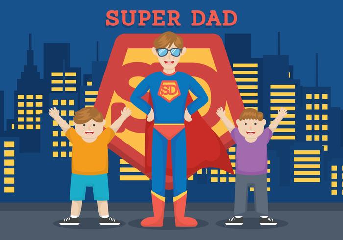 Superhero Dad vector illustration