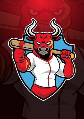 Bulls Baseball Mascot Logo vector