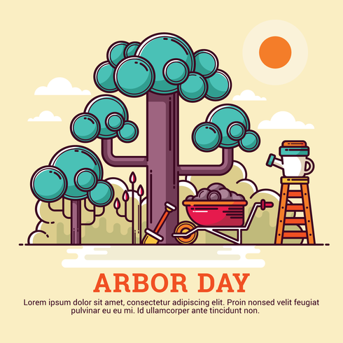 Ilustración del día del árbol vector