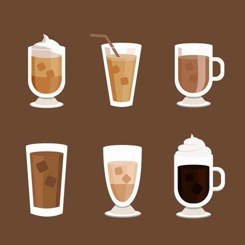 vector de iconos de café helado