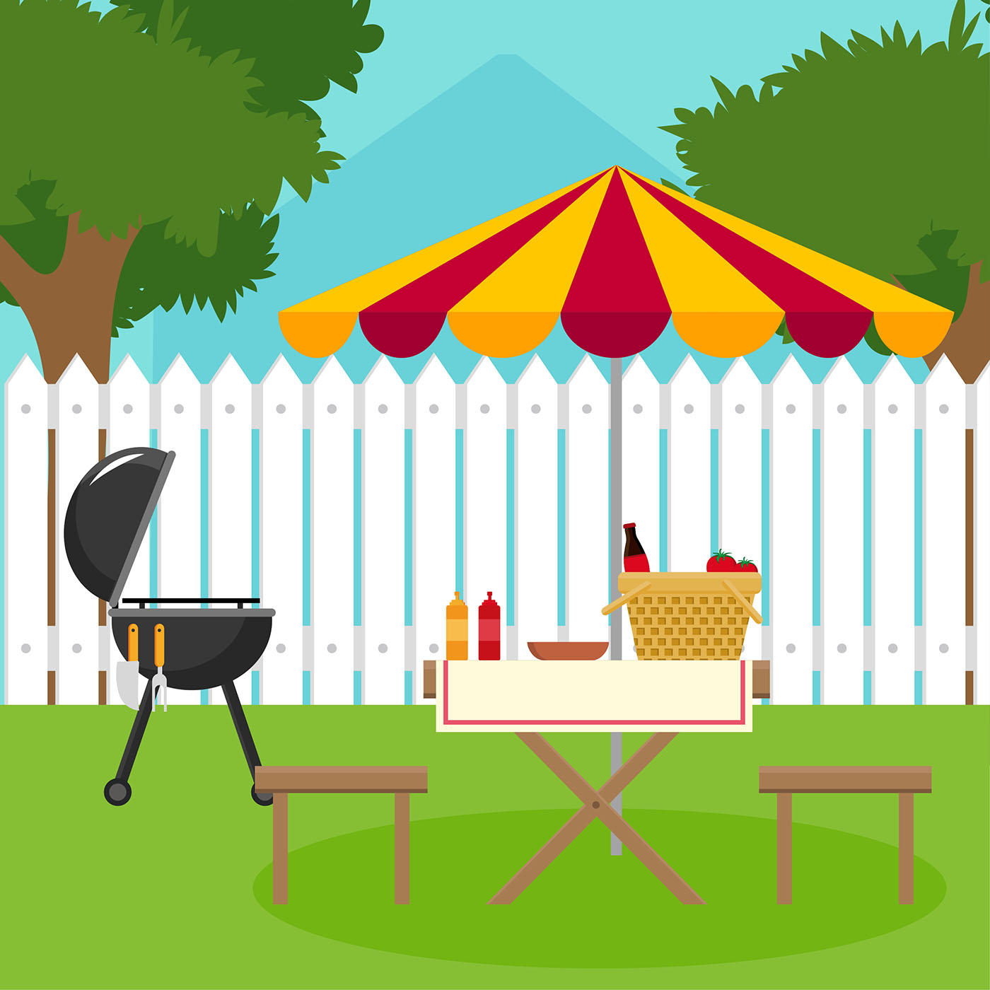 backyard barbecue Vector - Download Free Vectors, Clipart ...