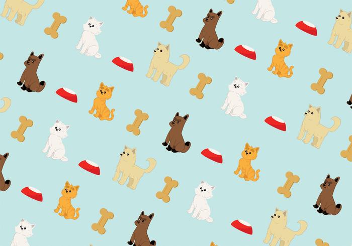 Puppies and Kittens Pattern vector