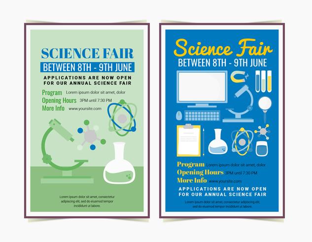 carteles de feria de ciencia vector