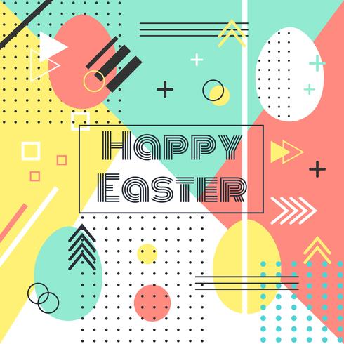 Memphis Easter Background vector