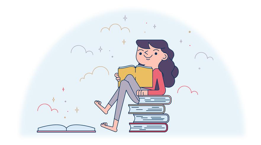 Books Lover Vector