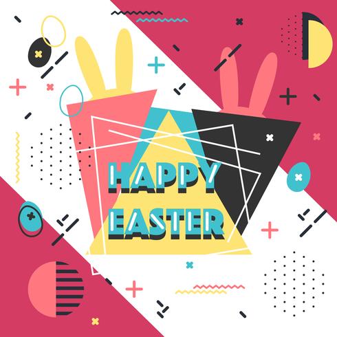 Happy Easter Memphis Vector