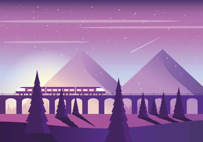 Vector Purple Landscape Illustration