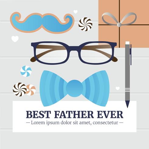 Vector Fathers Day Greeting Card