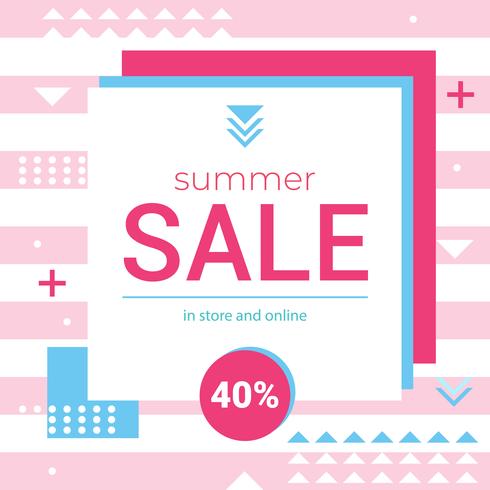 Vector Summer Sale Memphis Banner