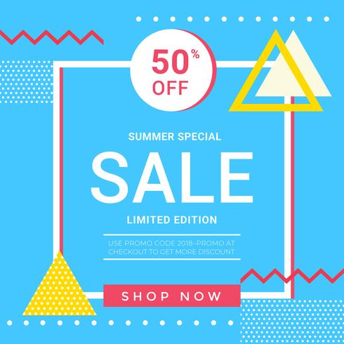 Vector Summer Sale Memphis Banner