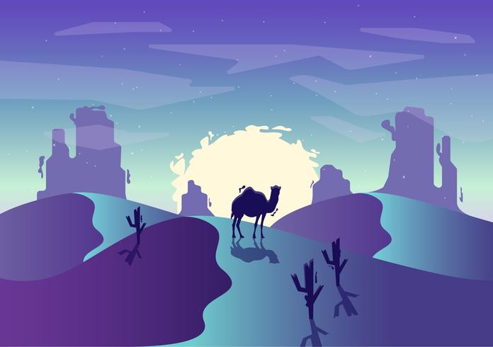 Ilustración de vector desierto paisaje