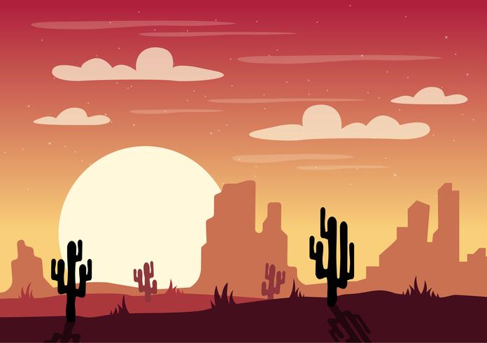 Ilustración de vector desierto paisaje