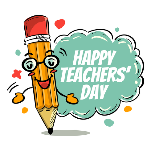 Pencil Greeting Teacher's Day vector