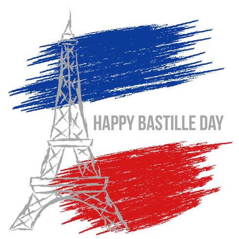 Feliz día de la Bastilla vector