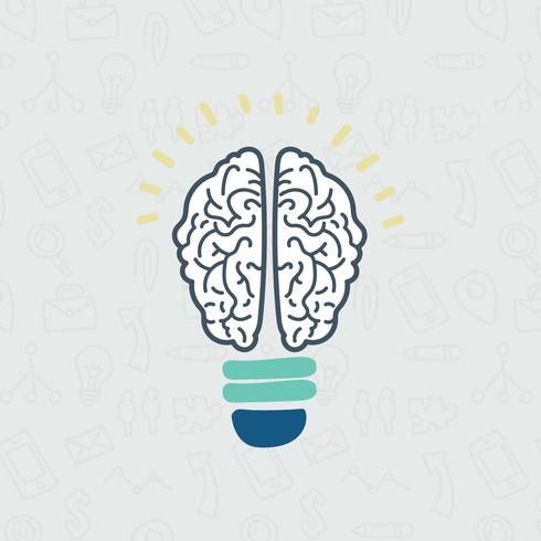 Brain As Bulb vector