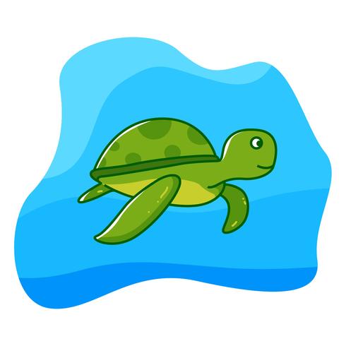 Turtle under the sea vector