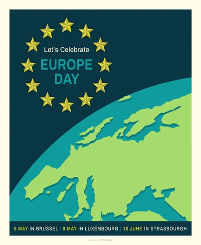 Cartel del vector del día de Europa