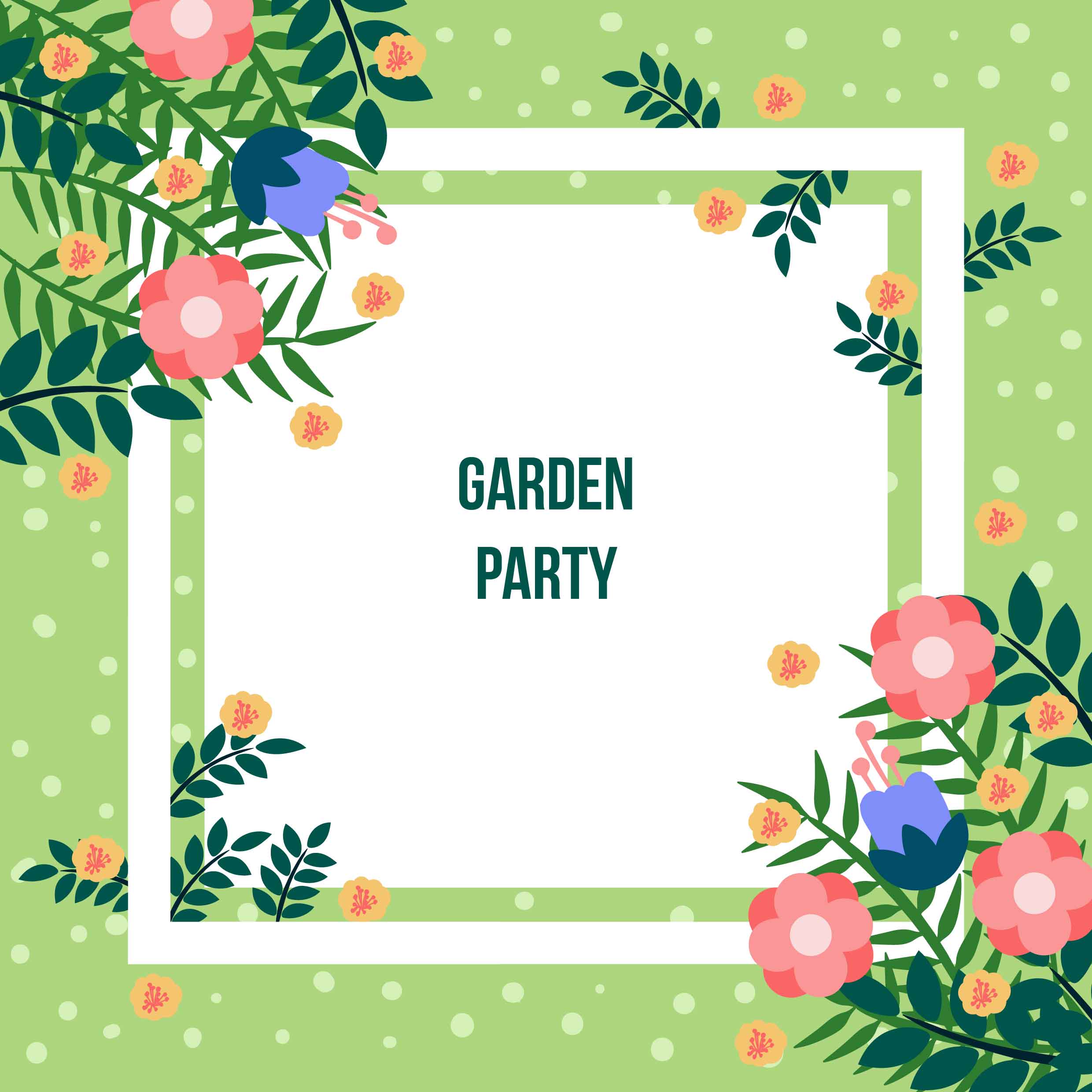 Garden Party Invitation 202772 Vector Art at Vecteezy