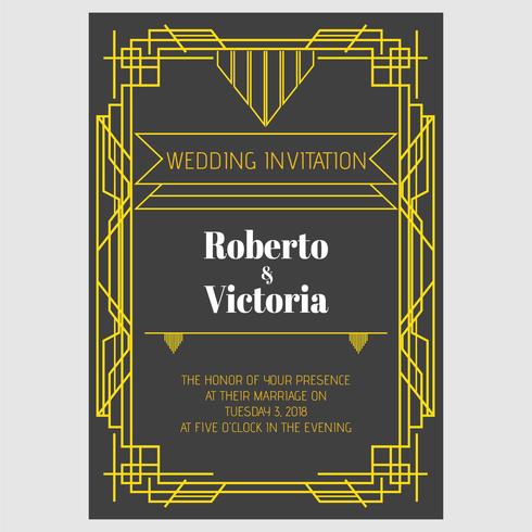 Boda Art Deco vector