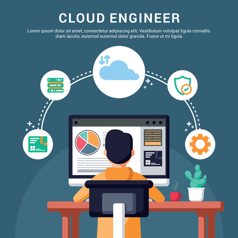 Cloud Engineers Illustration vector