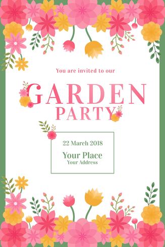 Garden Party Invitation Vector